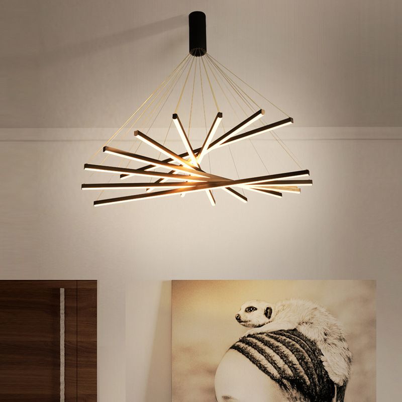 Arisha Minimalist Linear Metal Pendant Light, Living Room, Black - Neutralighting