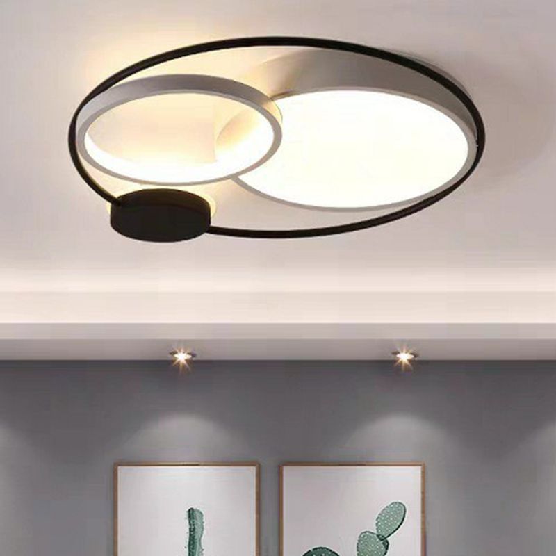 Arisha Modern Circular LED Flush Mount Ceiling Light, Black & White - Neutralighting