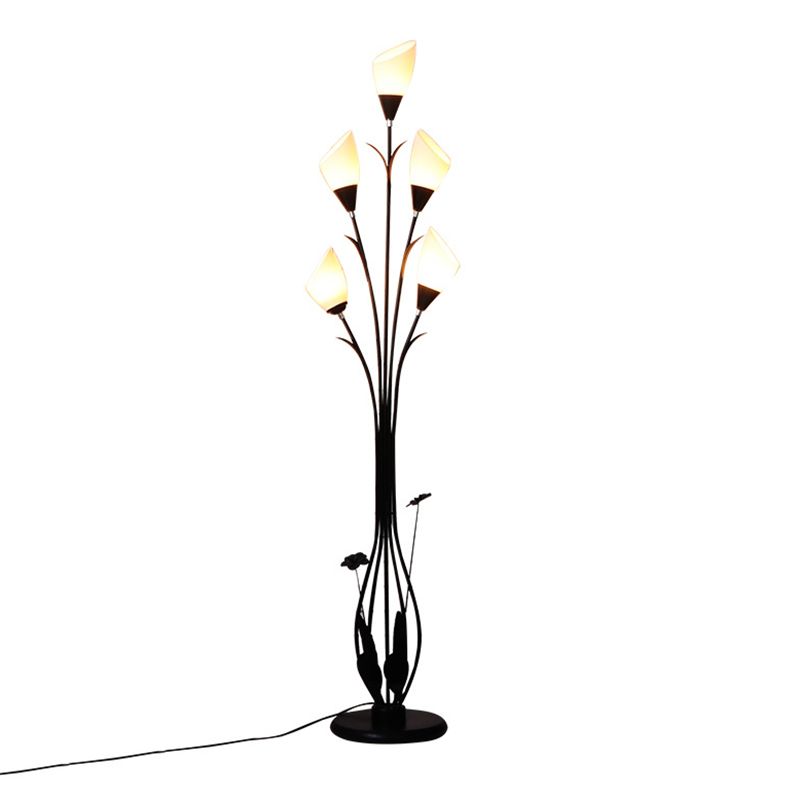 Bella Flower Branching Black Floor Lamp, Living Room - Neutralighting