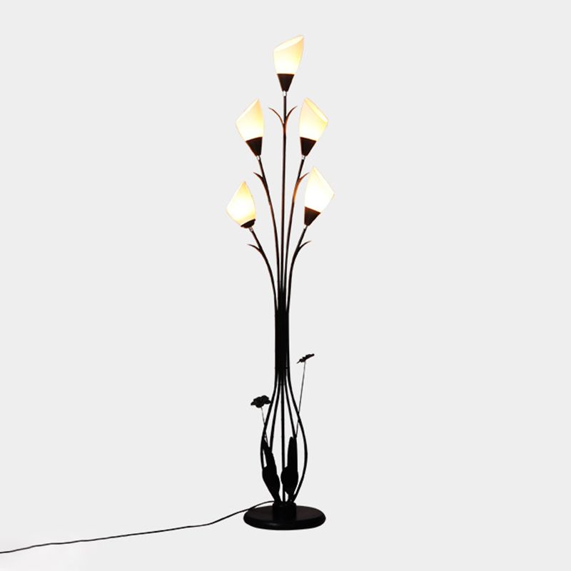 Bella Flower Branching Black Floor Lamp, Living Room - Neutralighting