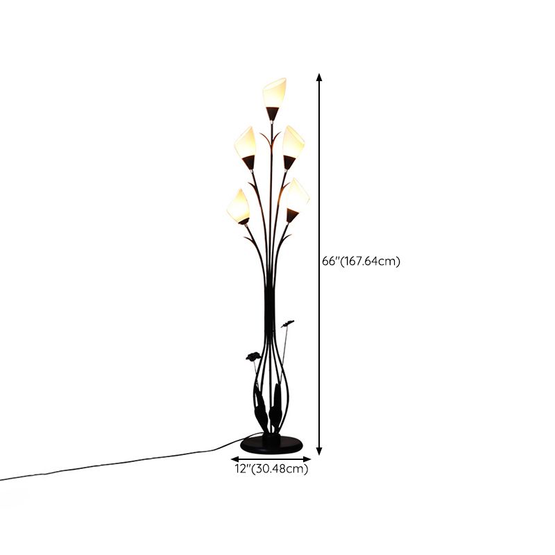 Bella Flower Branching Black Floor Lamp, Living Room - Neutralighting