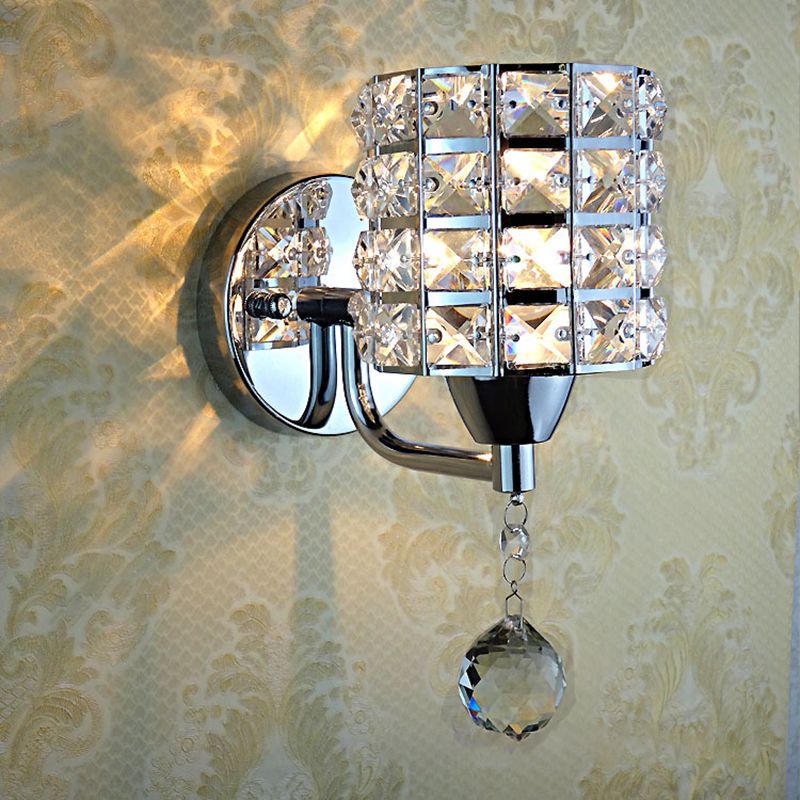 Kristy Vintage Cylinder Metal Bedside Wall Lamp, Gold/Chrome - Neutralighting
