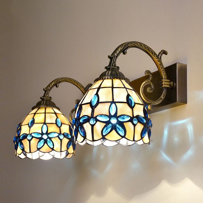 Arisha Vintage Flower Shaped Metal/Glass bedroom wall lamp - Neutralighting