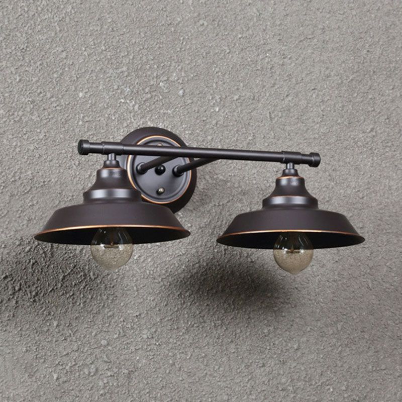 Silva Retro Bowl-shaped Cast Metal Wall Lamp, Black - Neutralighting