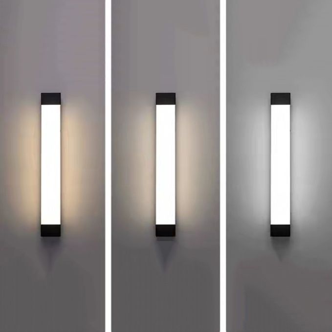 Ray Minimalist Linear Metal Outdoor Wall Lamp, Black - Neutralighting