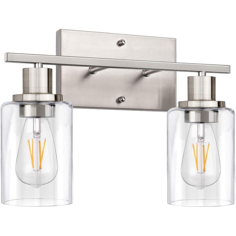 Silva Modern Mirror Front Black Vanity Wall Lamp, Metal/Glass - Neutralighting