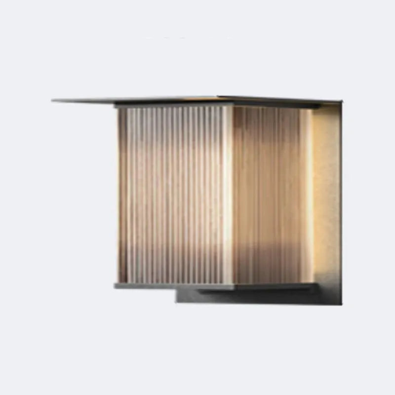 Ray Modern Rectangular Metal Outdoor Wall Lamp, Black - Neutralighting