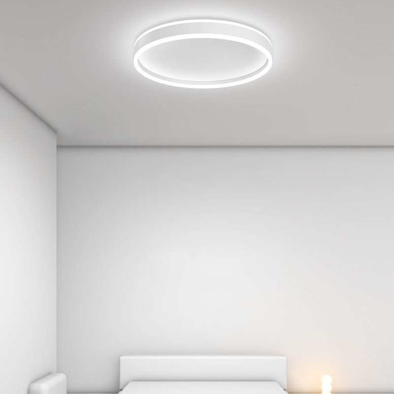 Arisha Modern Round Led Metal Flush Mount Ceiling Light, White/Black - Neutralighting