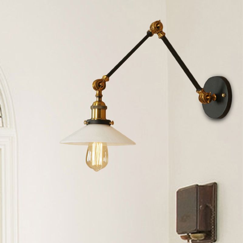 Silva Wall Lamp Retro Saucer Lampshade Metal Adjustable 2 Color, Bedroom - Neutralighting