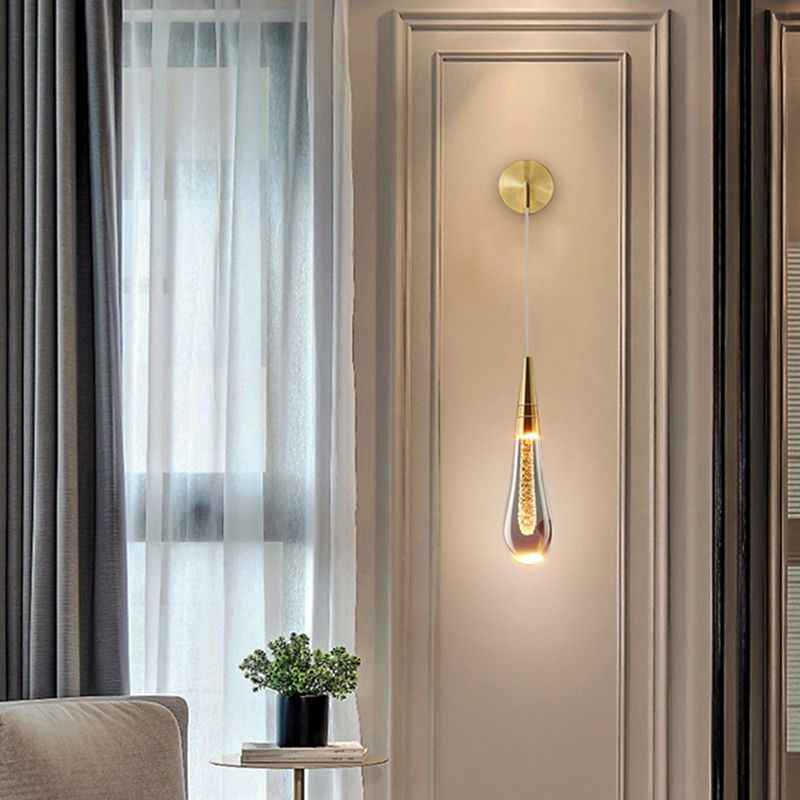 Kristy Modern Water Drop Wall Lamp, Black/Gold - Neutralighting