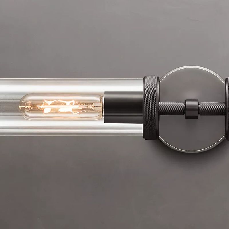 Arisha Modern Cylindrical Metal Led Wall Lamp, Black/Copper - Neutralighting