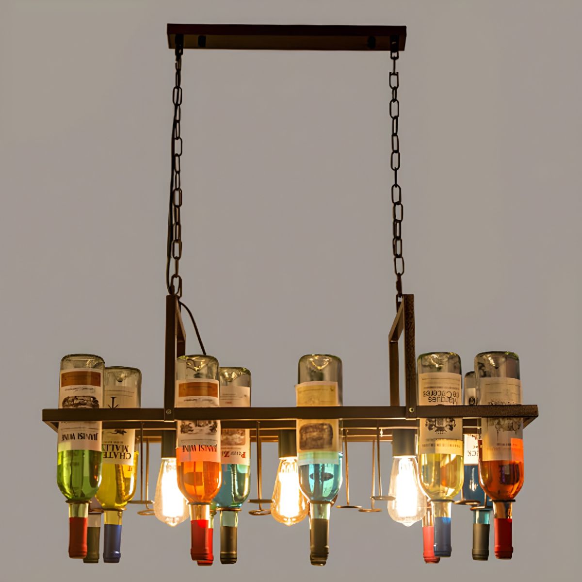 Austin Art-Deco Wine Bottle Glass Pendant Light Rust - Neutralighting