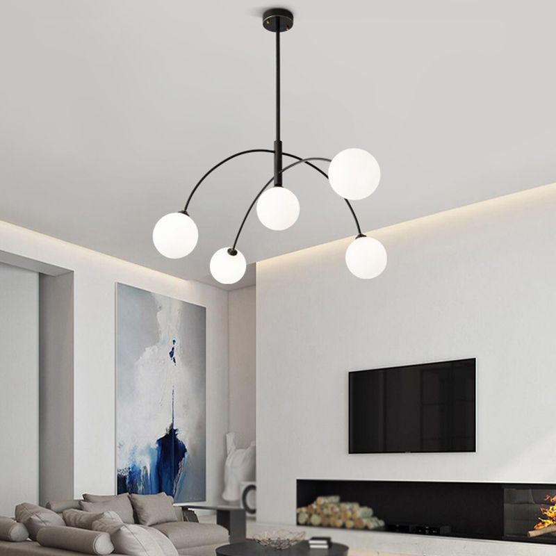 Valentina Pendant Light Globe Modern, Metal/Glass, Black/Gold, Bedroom - Neutralighting
