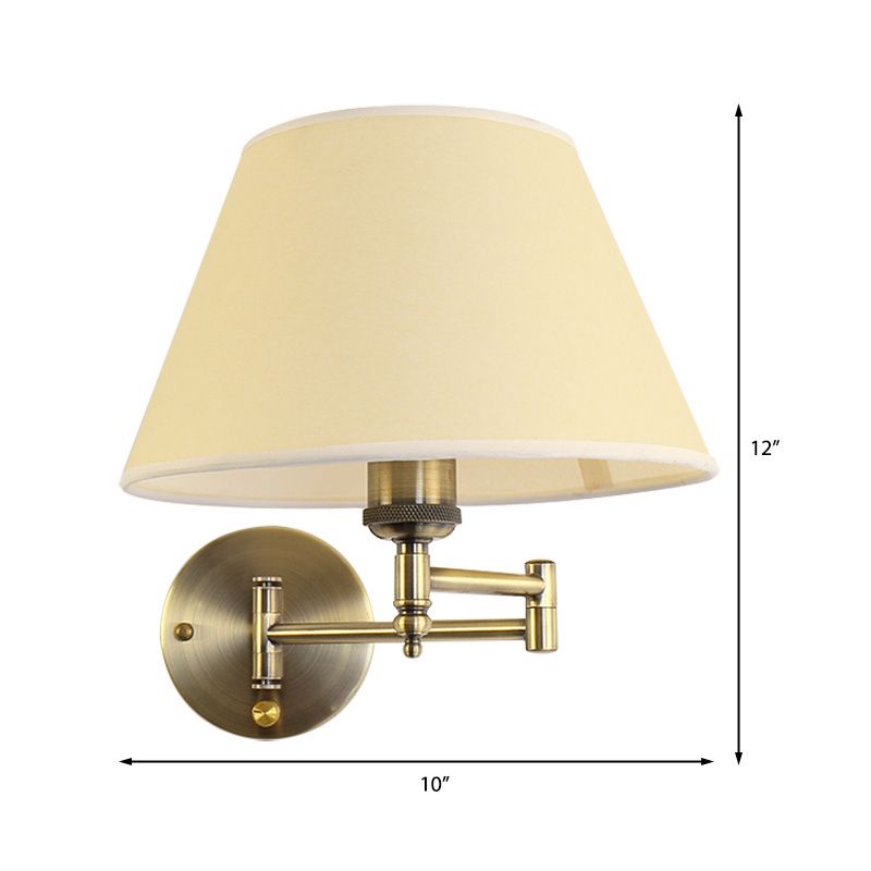 Arisha Wall Lamp Vintage, Pleated Fabric Adjustable, White/Beige, Bedroom - Neutralighting