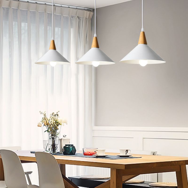 Valentina Minimalist Cap-shaped Metal Pendant Light, Natural Wood - Neutralighting