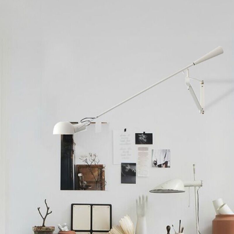 Epoch Long Swing Adjustable Arm Wall Lamp, Metal, Black/White, Bedroom - Neutralighting