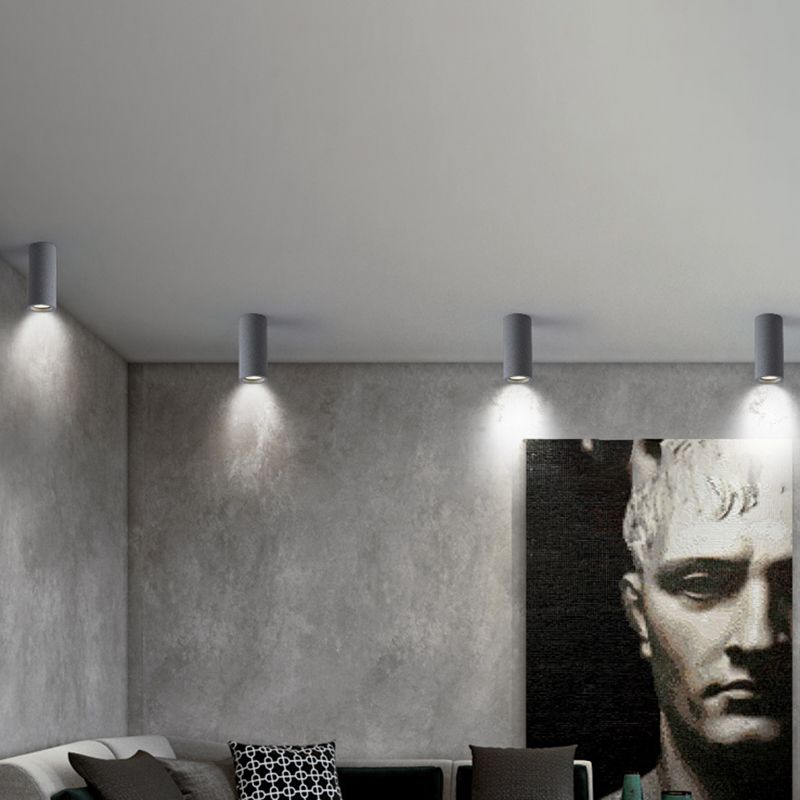Aria Modern Cylinder LED Flush Mount Ceiling Light, Living Room