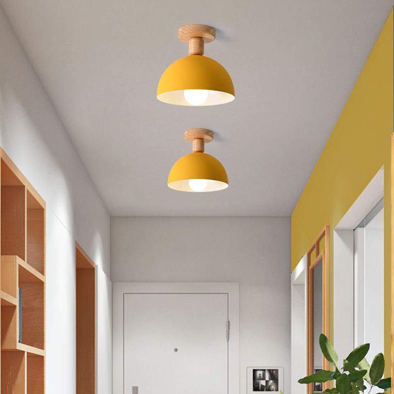 Muto Modern LED Wood Dome Ceiling Light - Neutralighting