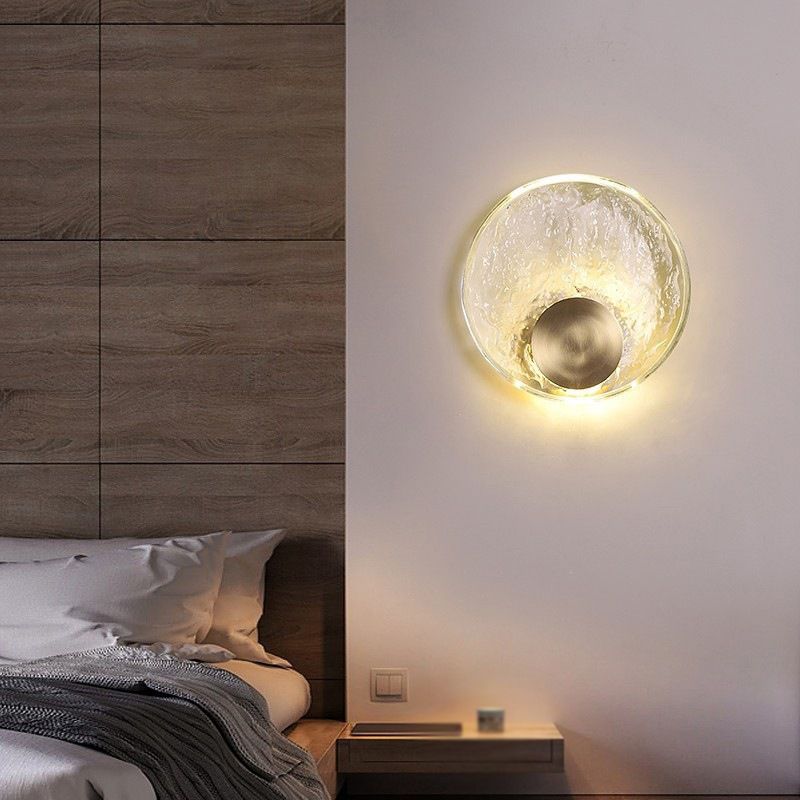 Kristy Art Deco Globe Crystal&Metal Bedroom Wall Lamp, Gold - Neutralighting