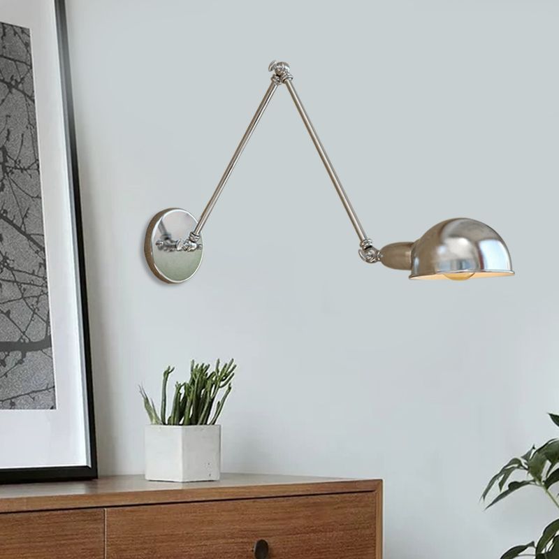 Epoch Wall Lamp Dome Minimalist, Adjustable Metal, Silver, Bedroom - Neutralighting