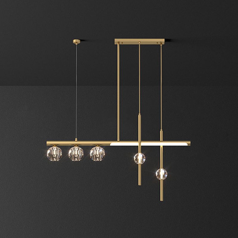 Kristy Metal & Crystal Pendant Light, Gold - Neutralighting