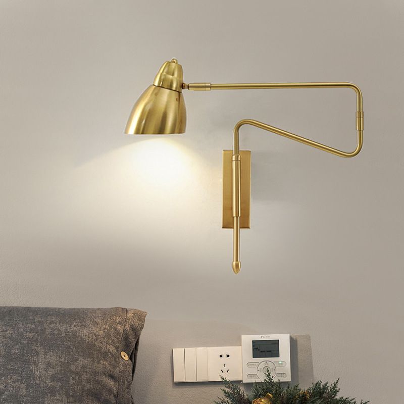 Aria Wall Lamp Modern, Metal Adjustable, Black/Gold, Study - Neutralighting