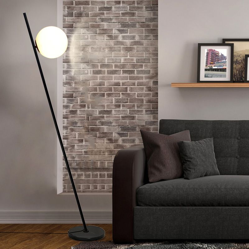 Valentina Minimalistic Black Orb Linear Floor Lamp, Living room - Neutralighting