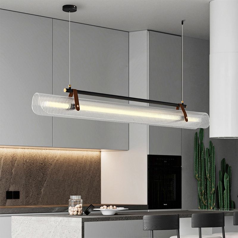 Arisha Pendant Light Linear Modern, Acrylic/Metal, Black/Gold, Study - Neutralighting