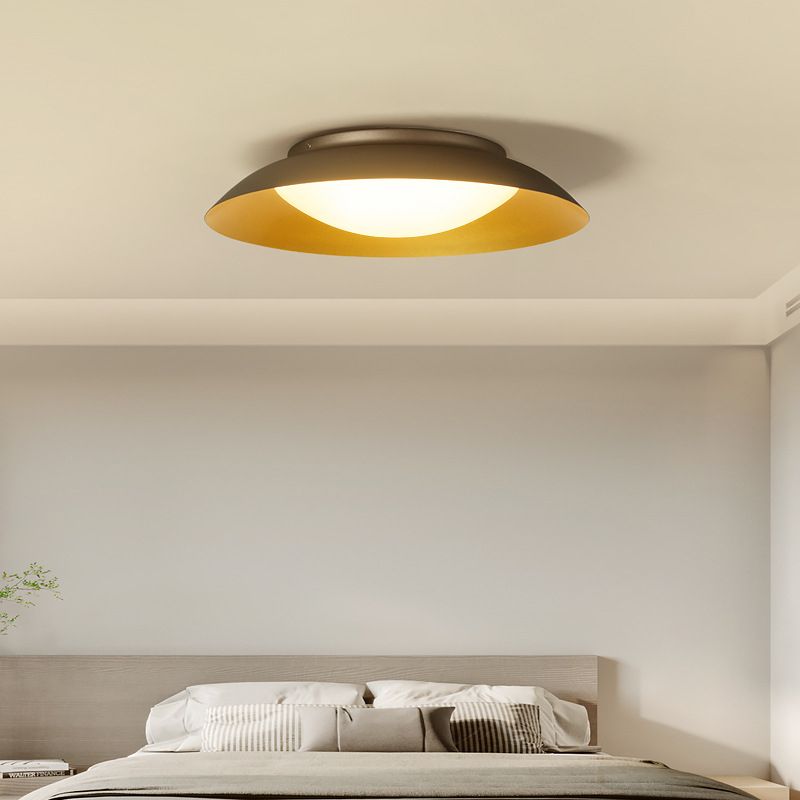 Arisha Round Metal Flush Mount Ceiling Light, Brass - Neutralighting