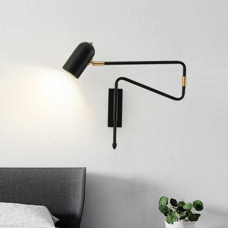 Aria Wall Lamp Modern, Metal Adjustable, Black/Gold, Study - Neutralighting