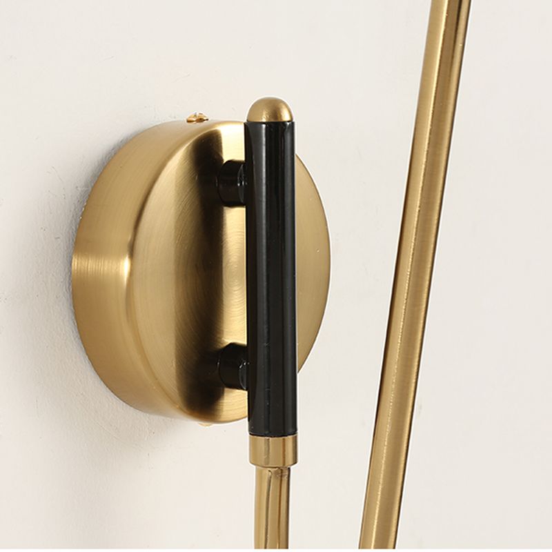 Epoch Industrial Swing Arm Vanity Wall Lamp, Black/Gold - Neutralighting