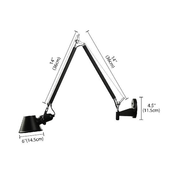 Epoch Modern Simple Adjustable Wall Lamp, Black/Chrome, Bedroom - Neutralighting