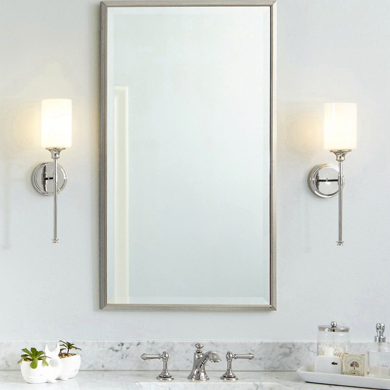 Arisha Milky Glass Mirror Front Vanity Wall Lamp, 2 Colour - Neutralighting