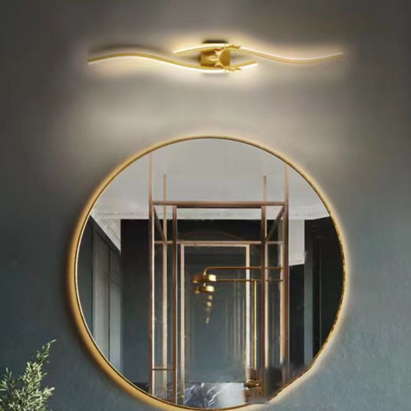 Arisha Modern Linear Metal Vanity LED Wall Lamp, Black/Gold - Neutralighting