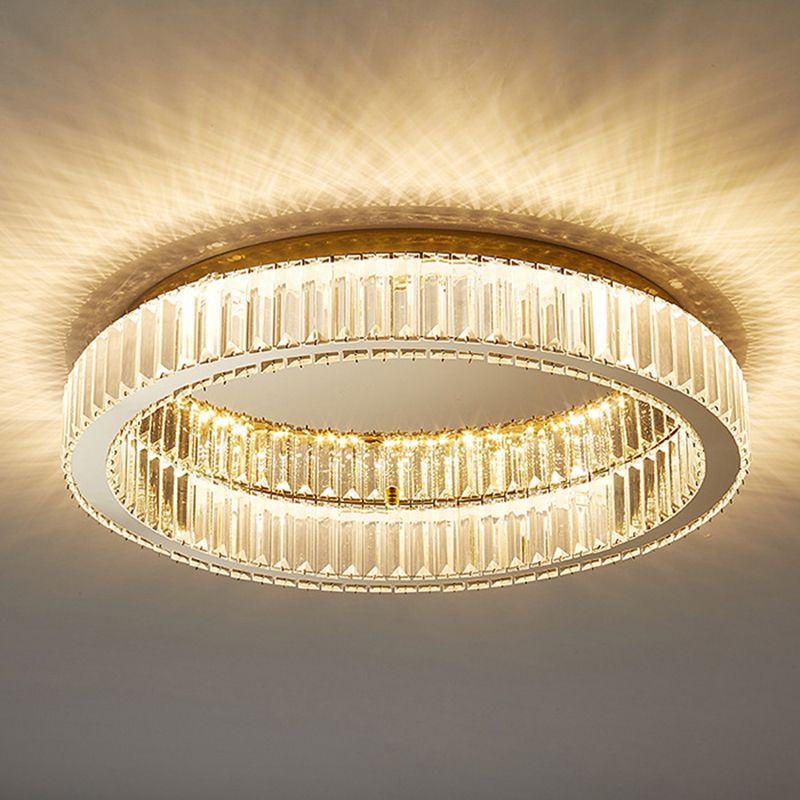 Kristy Modern Art Deco Circular Crystal Flush Mount Ceiling Light Gold - Neutralighting