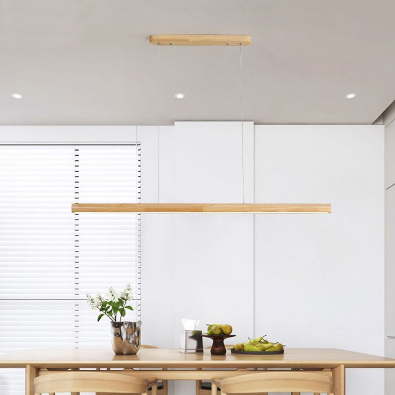 Xylo Designer Linear Rod Shaped Pendant Light Wood - Neutralighting