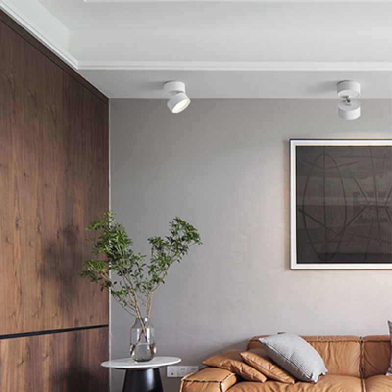 Arisha Flush Mount Ceiling Light Cylindrical Modern, Metal, Black/White, Hallway - Neutralighting