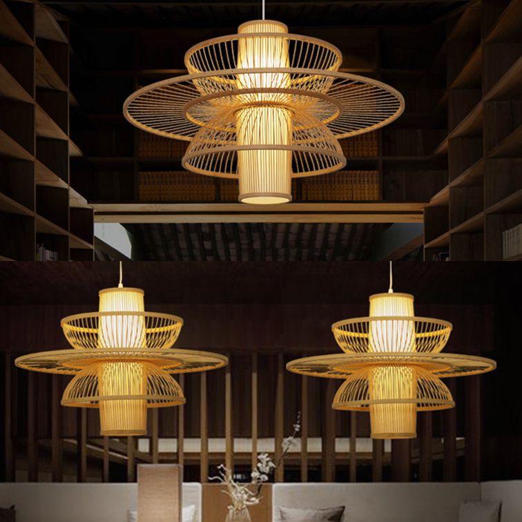 Muto Lotus-Shaped Rattan Pendant Light - Neutralighting