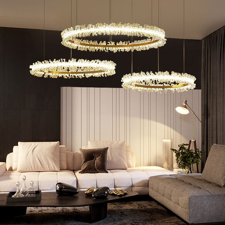 Kristy Luxury Circular Crystal Tassel Pendant Light - Neutralighting