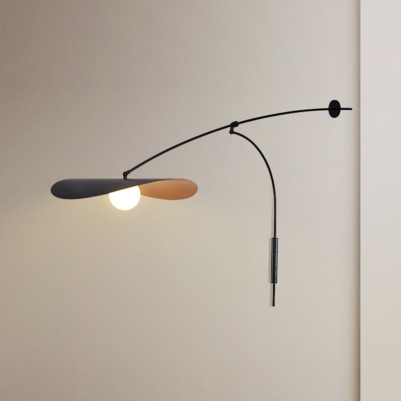 Arisha Arc Wall Lamp, Metal/Glass, Black/Gold, Bedroom - Neutralighting