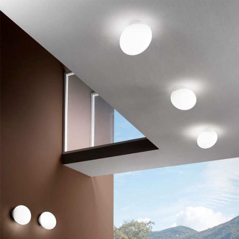 Valentina Design Geometric Glass Vanity Wall Light, White - Neutralighting