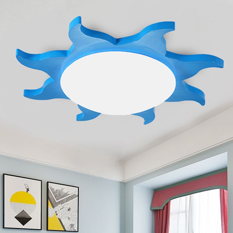 Aria Modern Sun Round Flush Mount Ceiling Light, Red/Yellow/Blue/Green, Bedroom - Neutralighting