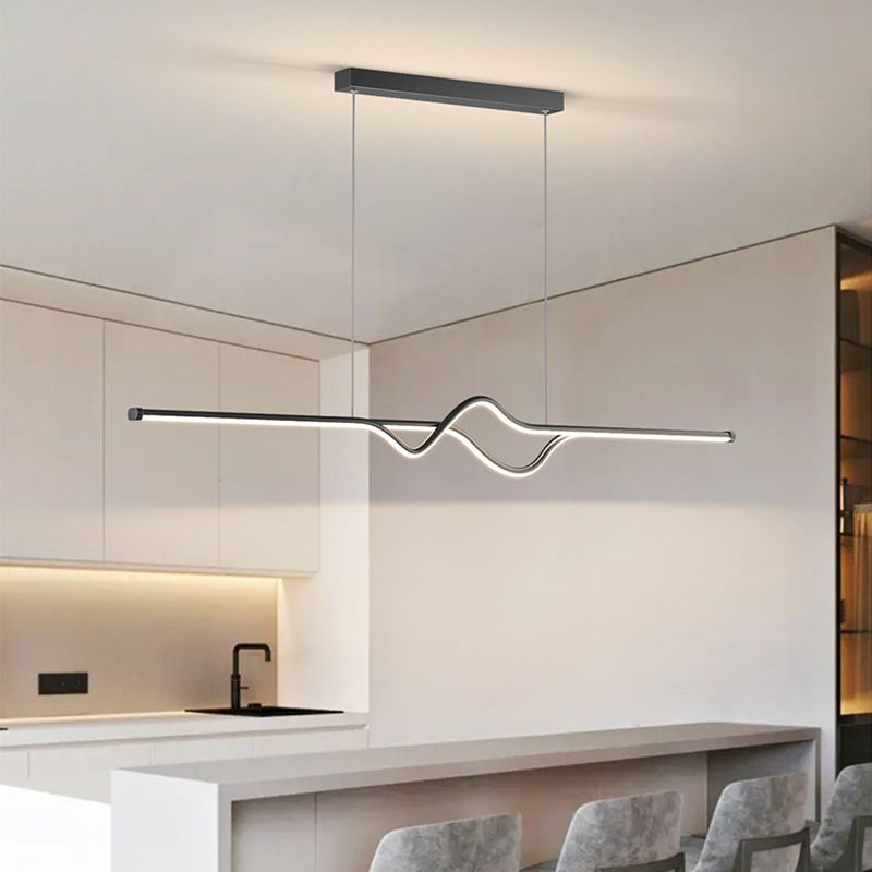 Arisha Modern Linear Metal Pendant Light, Black/White/Grey - Neutralighting