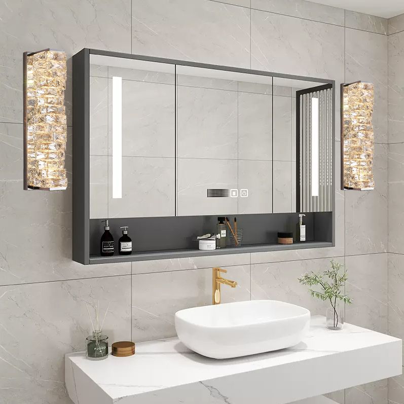 Kristy Modern Rectangular Vanity Metal Crystal LED Wall Lamp - Neutralighting