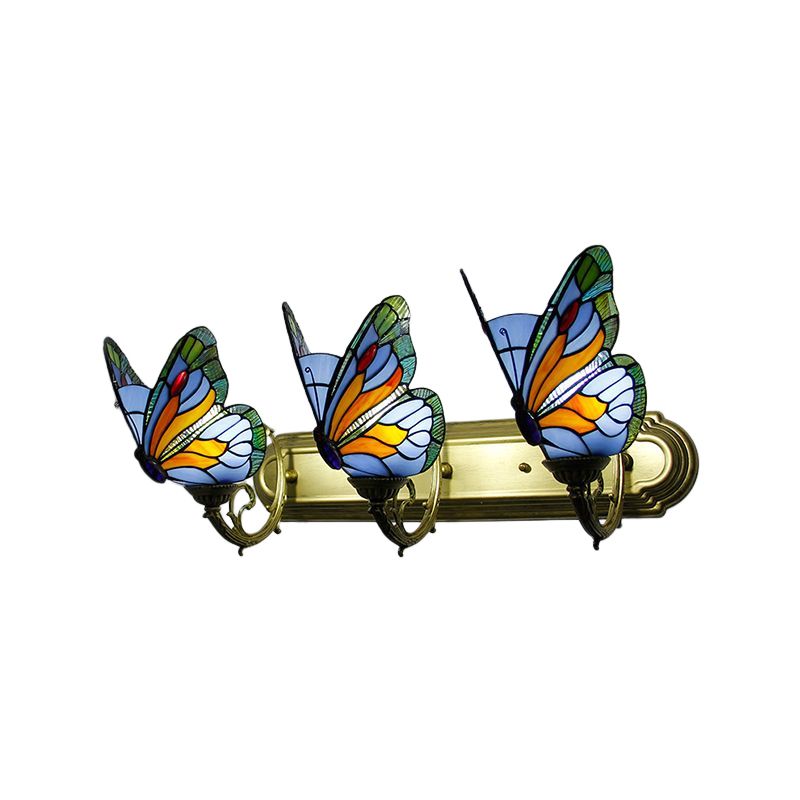 Arisha Artistic Butterfly Metal/Glass Lamps Wall, Red/Blue/Multi-Color/Light Blue - Neutralighting