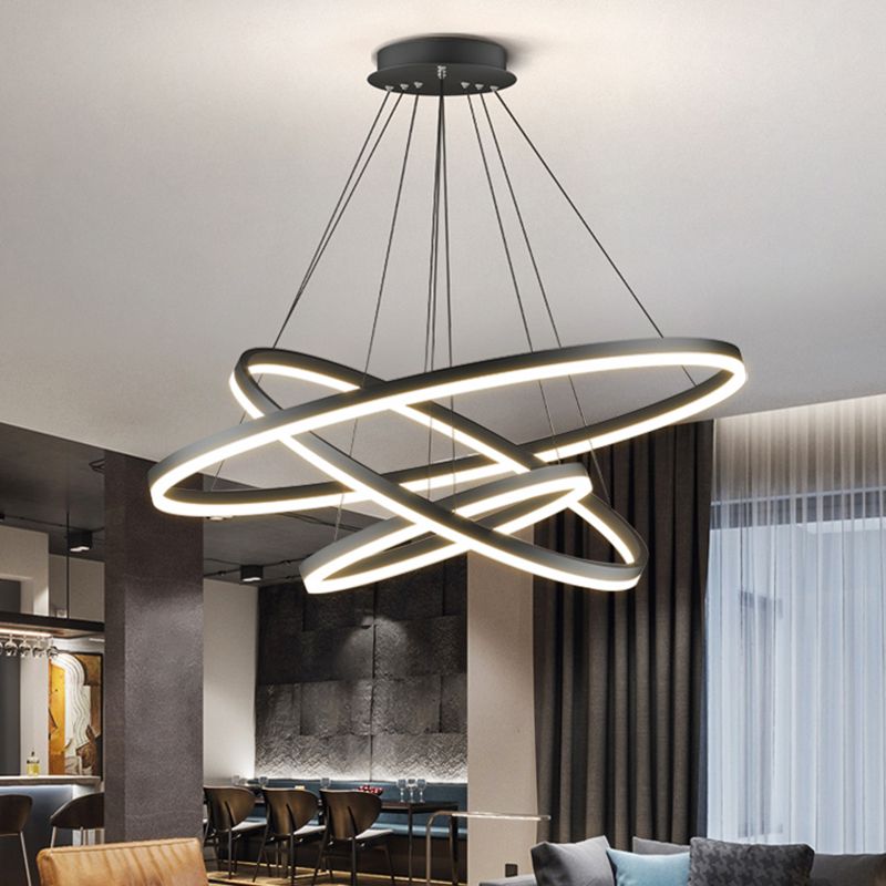 Arisha 3-Rings Black Black Modern Pendant Light - Neutralighting