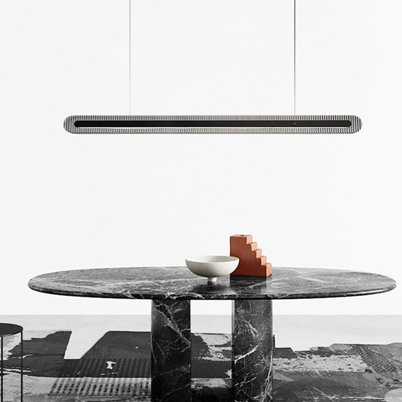 Arisha Minimalist Linear Metal/Acrylic Pendant Light, Black - Neutralighting