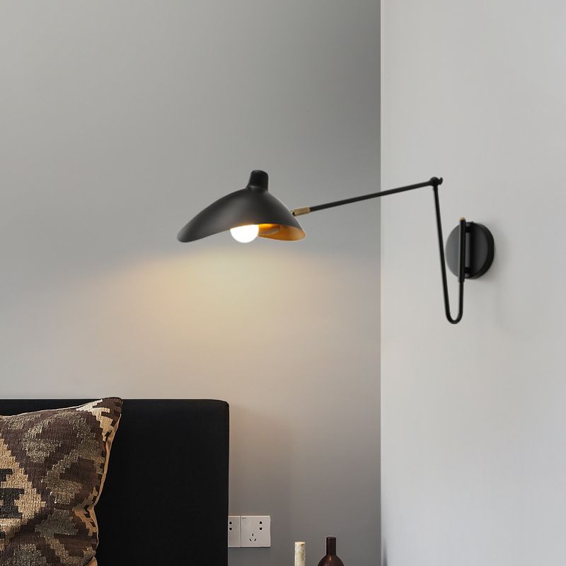 Epoch Industrial Swing Arm Vanity Wall Lamp, Black/Gold - Neutralighting