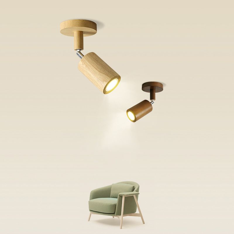 Muto Modern LED Adjustable Ceiling Spotlight, Wood - Neutralighting