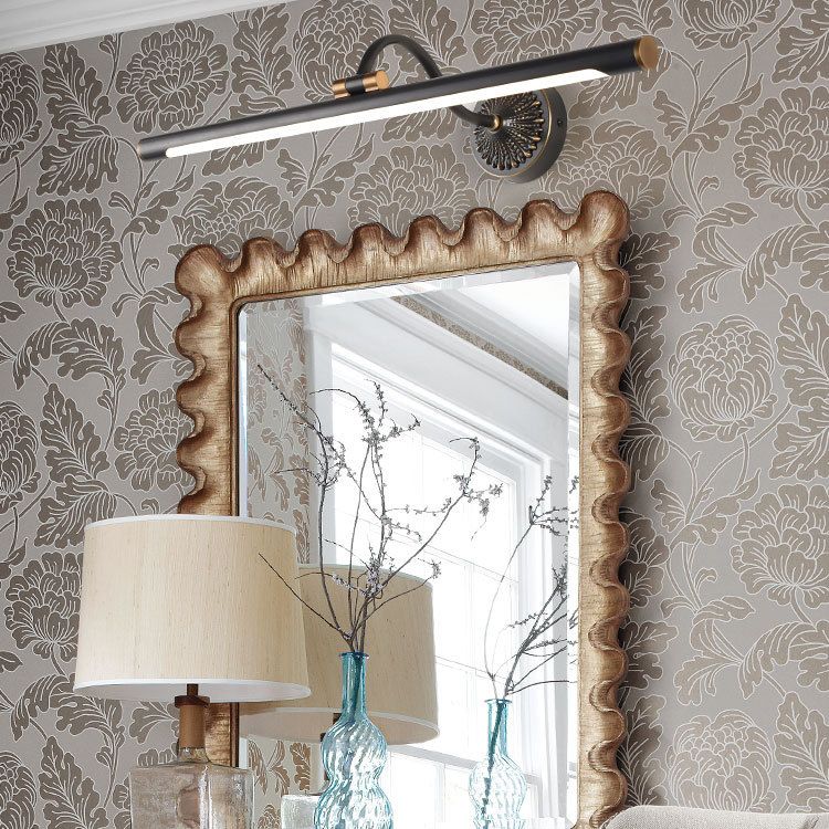 Tiffany Black Adjustable Reading Spotlight Wall Lamp, Metal/Wood - Neutralighting